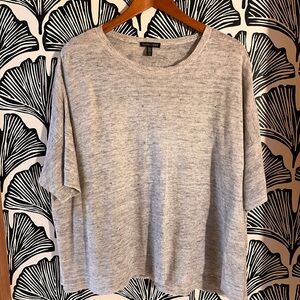 Eileen Fisher Light Gray Knit Top Organic Linen